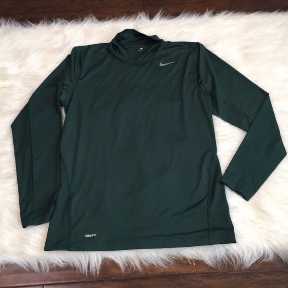 Nike Dark Green Athletic Long Sleeve NikeFIT DRY